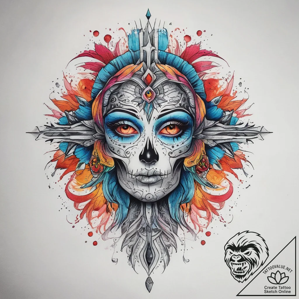 Tattoo sketch aura, ink illustration for tatt... - tattoo sketch (№1757441865_0, 09.09.2025 18:17) — tattoovalue.net