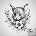 Tattoo sketch tom and jerry with a flower, in… – tattoo sketch (№1757443054_0, 09.09.2025 18:37) — tattoovalue.net