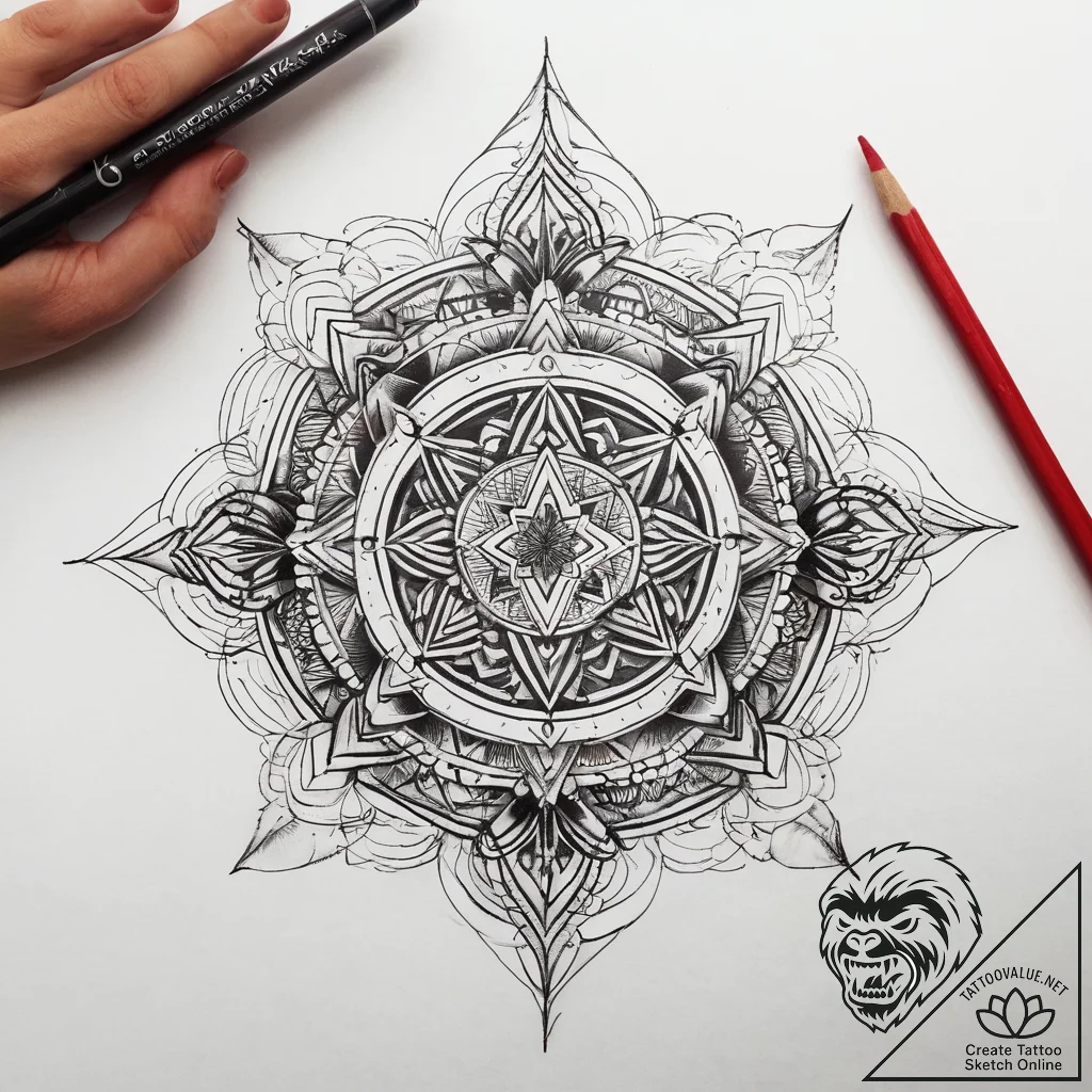 Tattoo sketch hands with a pencil, artistic t... - tattoo sketch (№1757443847_0, 09.09.2025 18:50) — tattoovalue.net
