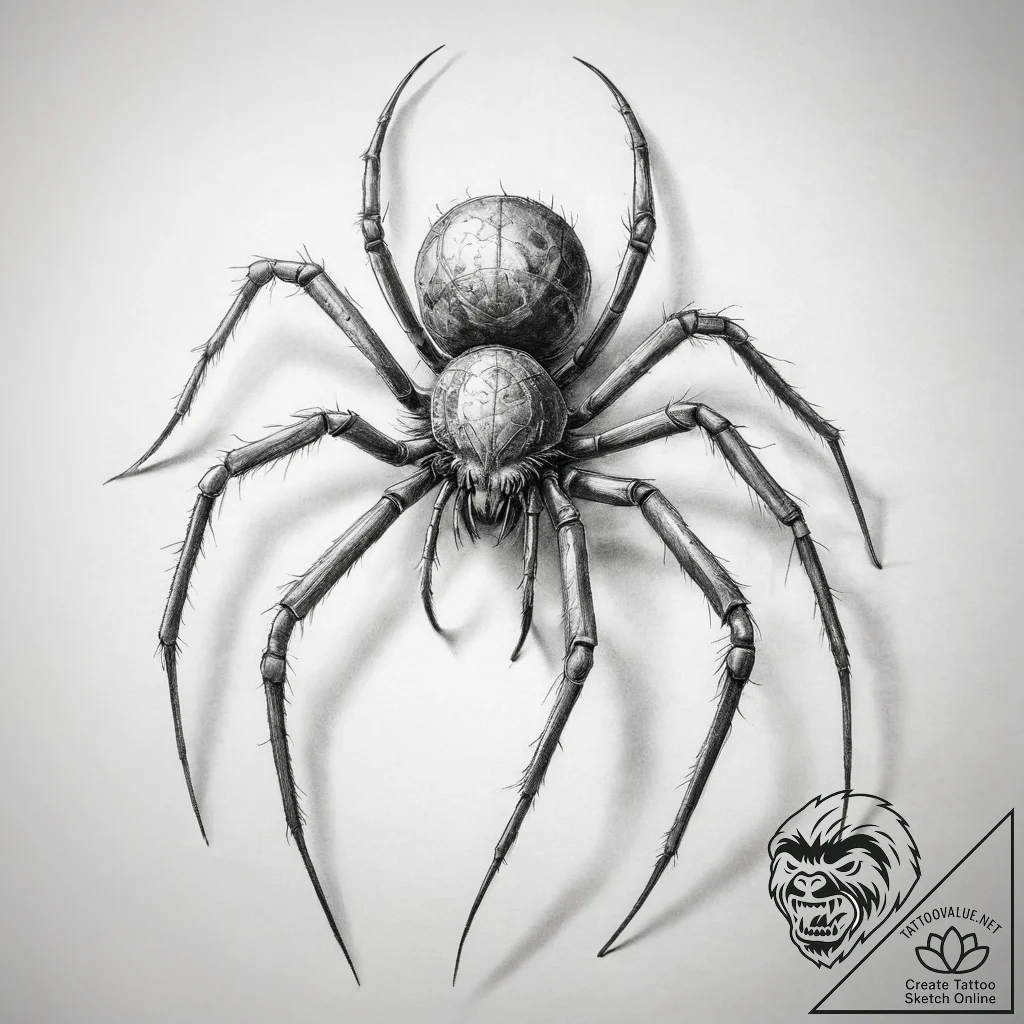 Tattoo sketch daddy long-legs spider, ink ill... - tattoo sketch (№1757445239_0, 09.09.2025 19:13) — tattoovalue.net