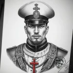 Tattoo sketch soldier with a bishop, tattoo d… – tattoo sketch (№1757445634_0, 09.09.2025 19:20) — tattoovalue.net