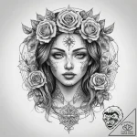 Tattoo sketch goddess tattoo, tattoo line art… – tattoo sketch (№1757446223_0, 09.09.2025 19:30) — tattoovalue.net