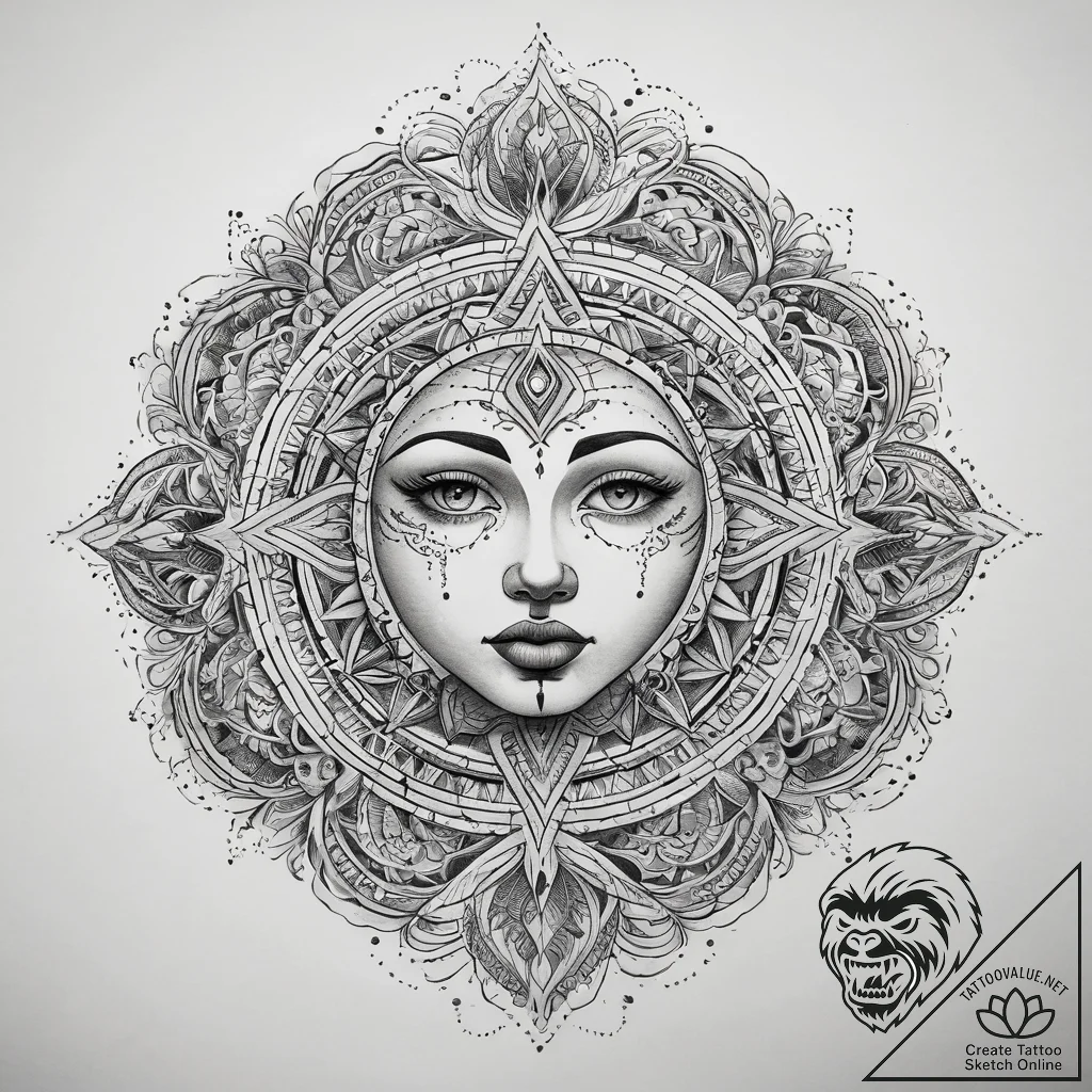 Tattoo sketch cosmic soul, concept art for ta... - tattoo sketch (№1757446426_0, 09.09.2025 19:33) — tattoovalue.net