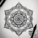Tattoo sketch cosmic tale, ink illustration f… – tattoo sketch (№1757447799_0, 09.09.2025 19:56) — tattoovalue.net