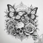 Tattoo sketch узор с бабочками, concept art f… – tattoo sketch (№1757448396_0, 09.09.2025 20:06) — tattoovalue.net