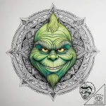 Tattoo sketch the grinch with a tombstone, ta… – tattoo sketch (№1757448601_0, 09.09.2025 20:10) — tattoovalue.net