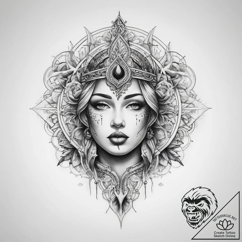 Tattoo sketch blessed being - tattoo sketch (№1757449781_0, 09.09.2025 20:29) — tattoovalue.net