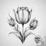 Tattoo sketch узор в виде тюльпана – tattoo sketch (№1757450374_0, 09.09.2025 20:39) — tattoovalue.net