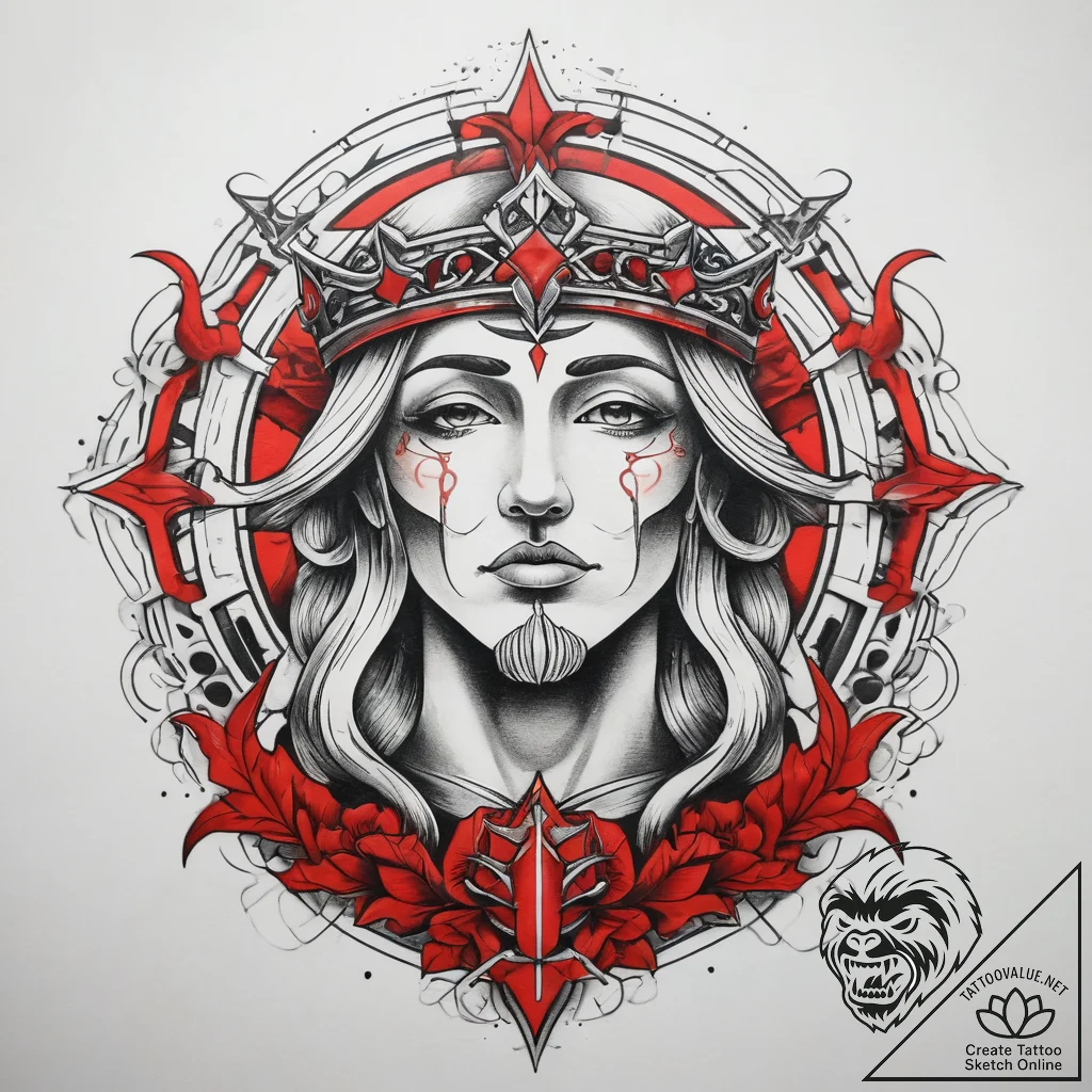 Tattoo sketch holy scene, tattoo flash sheet... - tattoo sketch (№1757450569_0, 09.09.2025 20:42) — tattoovalue.net