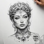 Tattoo sketch cosmic person – tattoo sketch (№1757451766_0, 09.09.2025 21:02) — tattoovalue.net