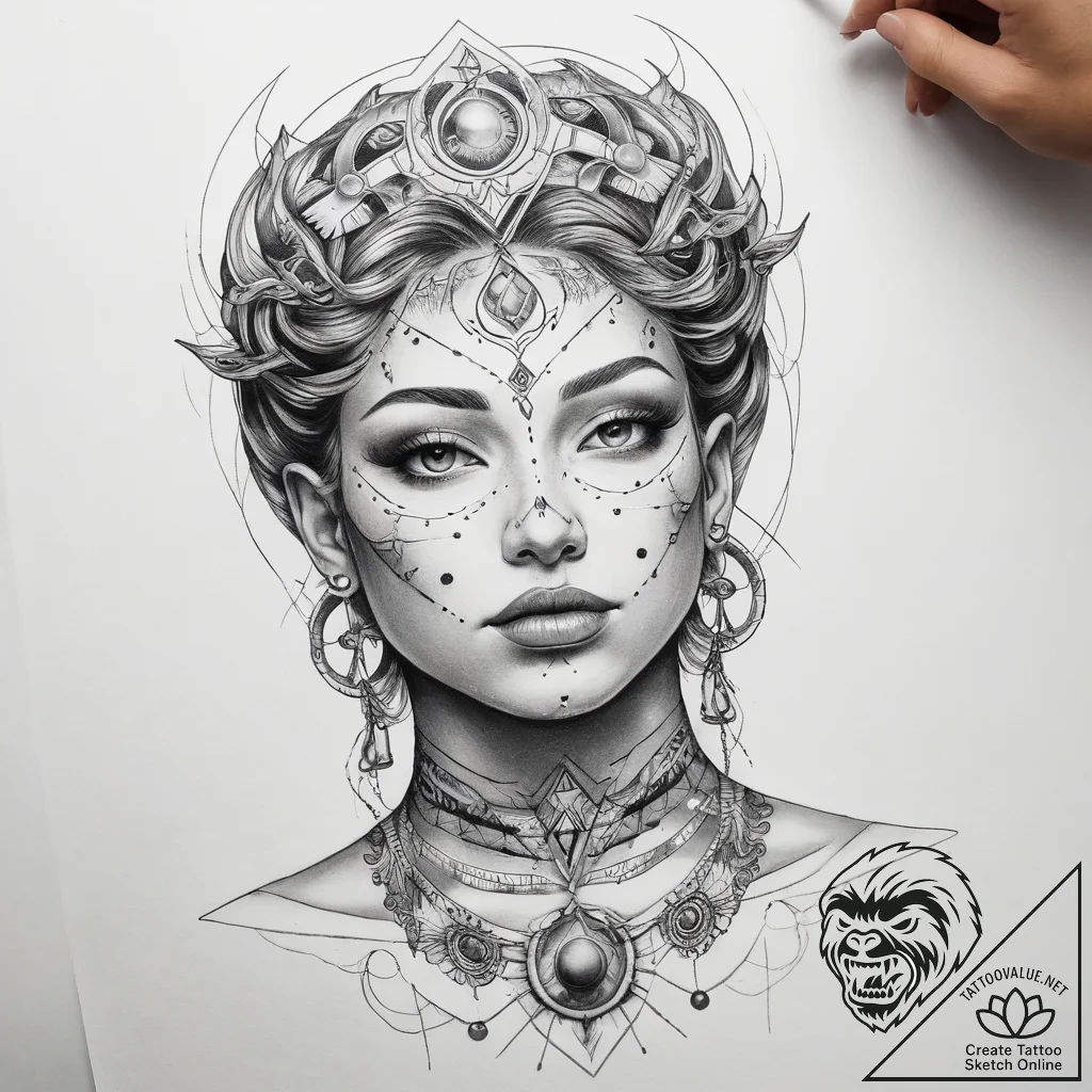 Tattoo sketch cosmic person - tattoo sketch (№1757451766_0, 09.09.2025 21:02) — tattoovalue.net