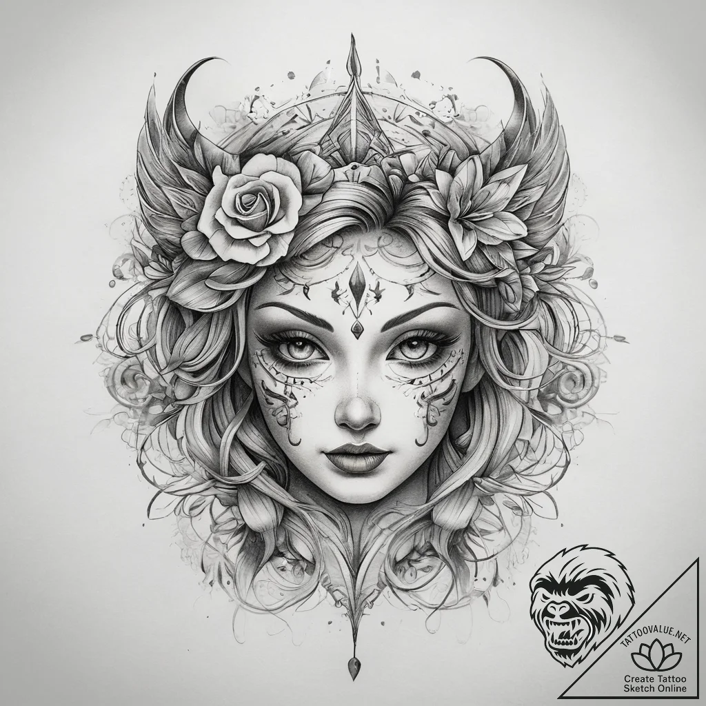 Tattoo sketch whimsical tattoo, concept art f... - tattoo sketch (№1757451961_0, 09.09.2025 21:06) — tattoovalue.net