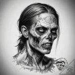Tattoo sketch zombie – tattoo sketch (№1757454129_0, 09.09.2025 21:42) — tattoovalue.net