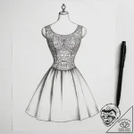 Tattoo sketch tailor’s dummy with a dress – tattoo sketch (№1757455518_0, 09.09.2025 22:05) — tattoovalue.net