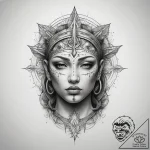 Tattoo sketch spiritual portrayal, artistic t… – tattoo sketch (№1757455925_0, 09.09.2025 22:12) — tattoovalue.net