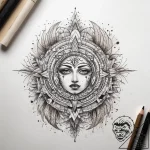 Tattoo sketch sacred space, tattoo flash shee… – tattoo sketch (№1757457911_0, 09.09.2025 22:45) — tattoovalue.net
