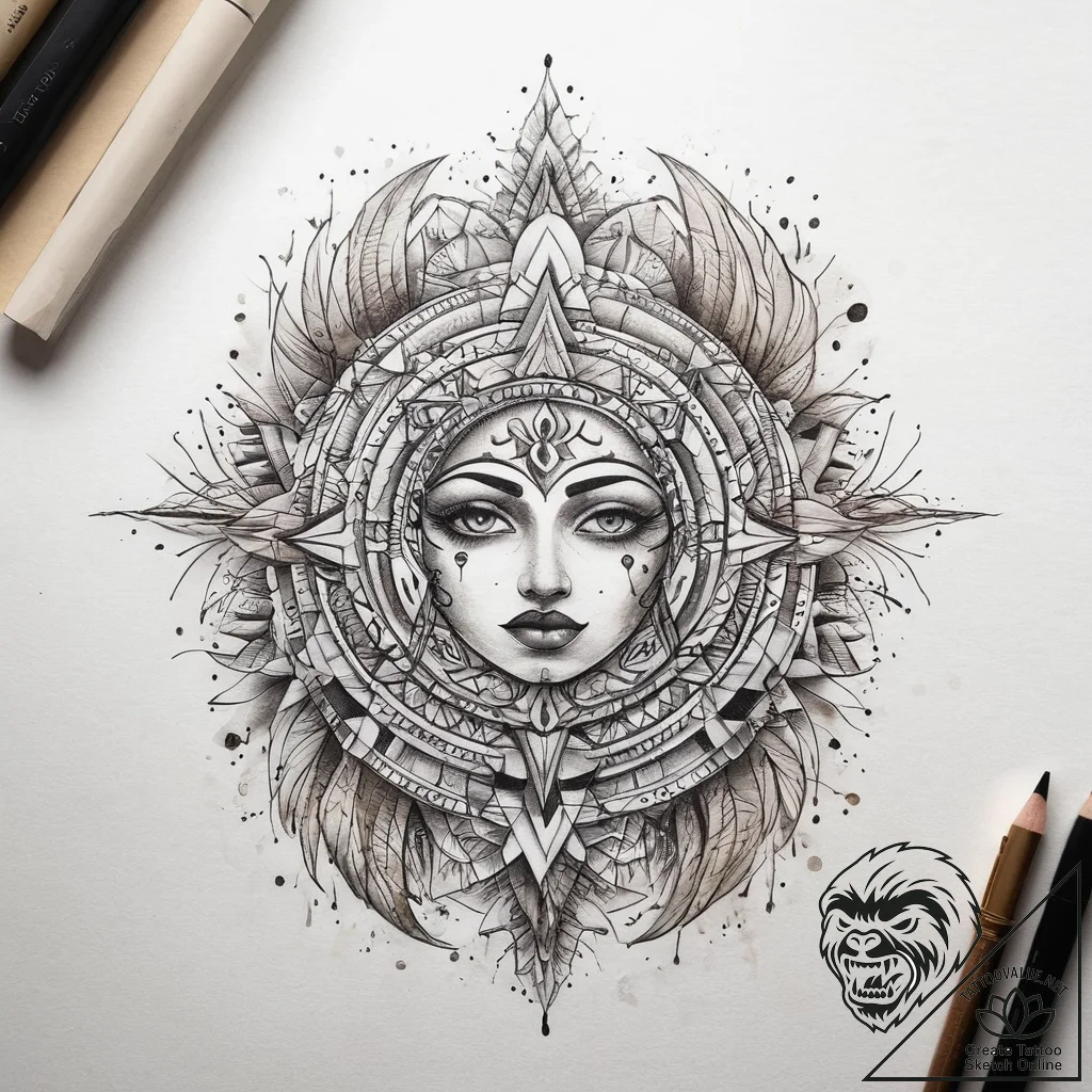 Tattoo sketch sacred space, tattoo flash shee... - tattoo sketch (№1757457911_0, 09.09.2025 22:45) — tattoovalue.net