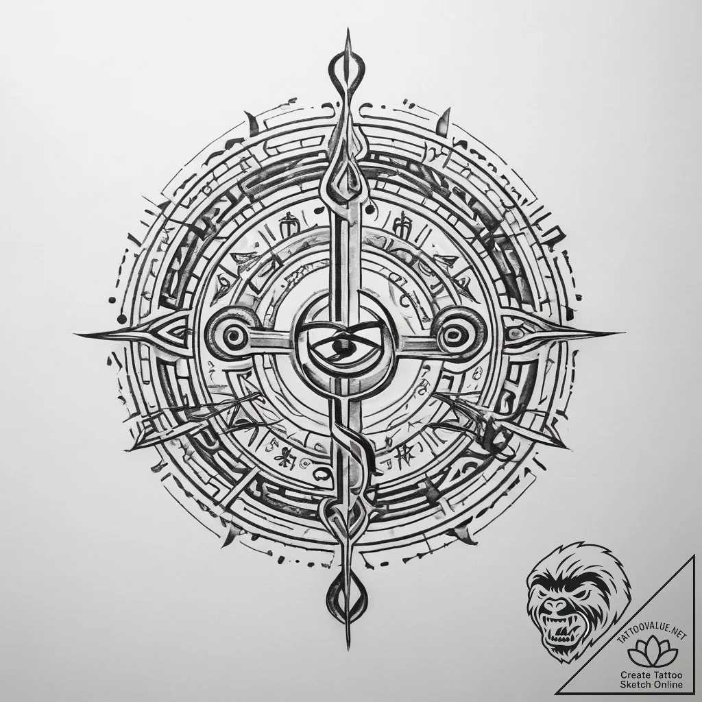Tattoo sketch hieroglyphic symbol for "health... - tattoo sketch (№1757458305_0, 09.09.2025 22:51) — tattoovalue.net
