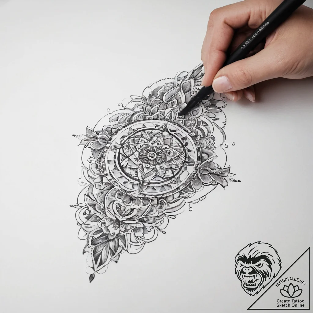 Tattoo sketch hand - tattoo sketch (№1757458700_0, 09.09.2025 22:58) — tattoovalue.net