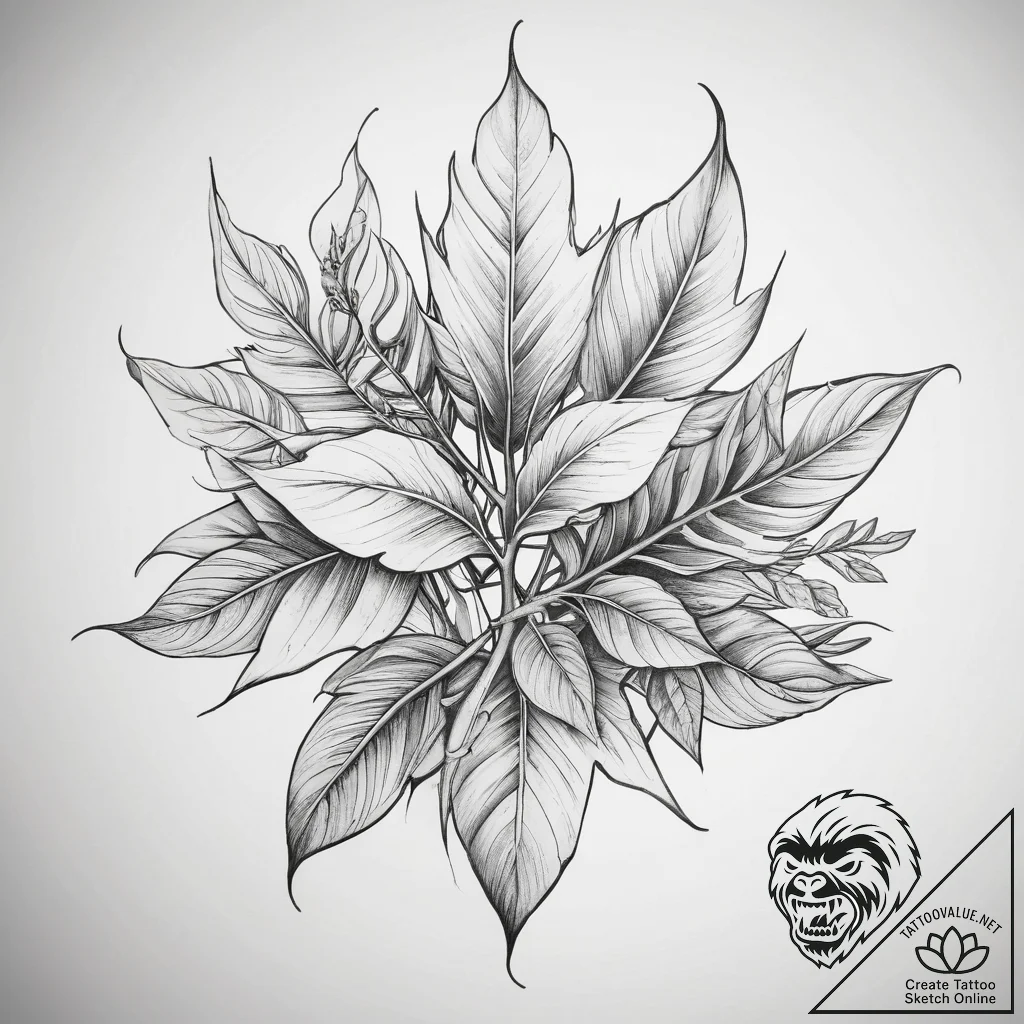 Tattoo sketch a symbolic plant, artistic tatt... - tattoo sketch (№1757458894_0, 09.09.2025 23:01) — tattoovalue.net