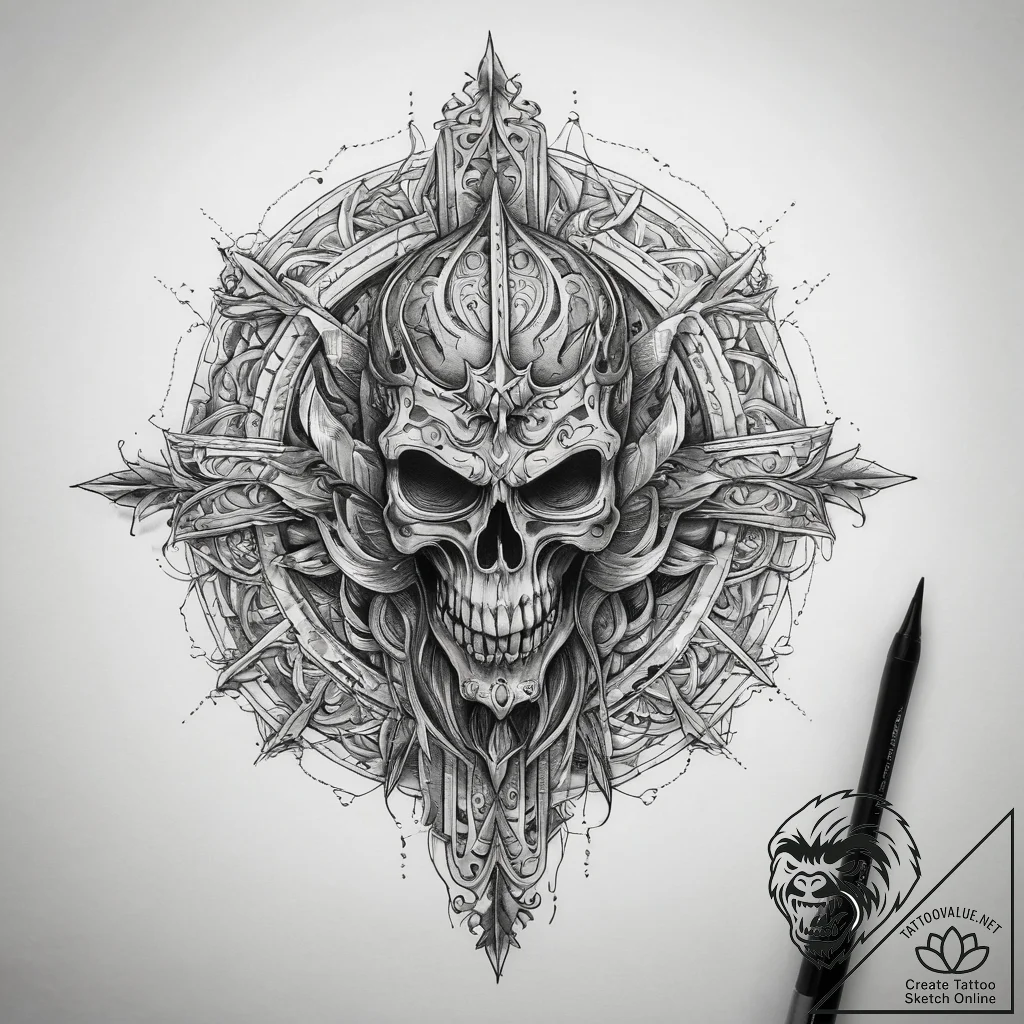 Tattoo sketch divine narrative, concept art f... - tattoo sketch (№1757459098_0, 09.09.2025 23:04) — tattoovalue.net