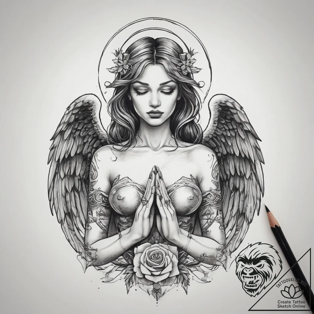 Tattoo sketch angel tattoo, artistic tattoo s... - tattoo sketch (№1757459499_0, 09.09.2025 23:11) — tattoovalue.net