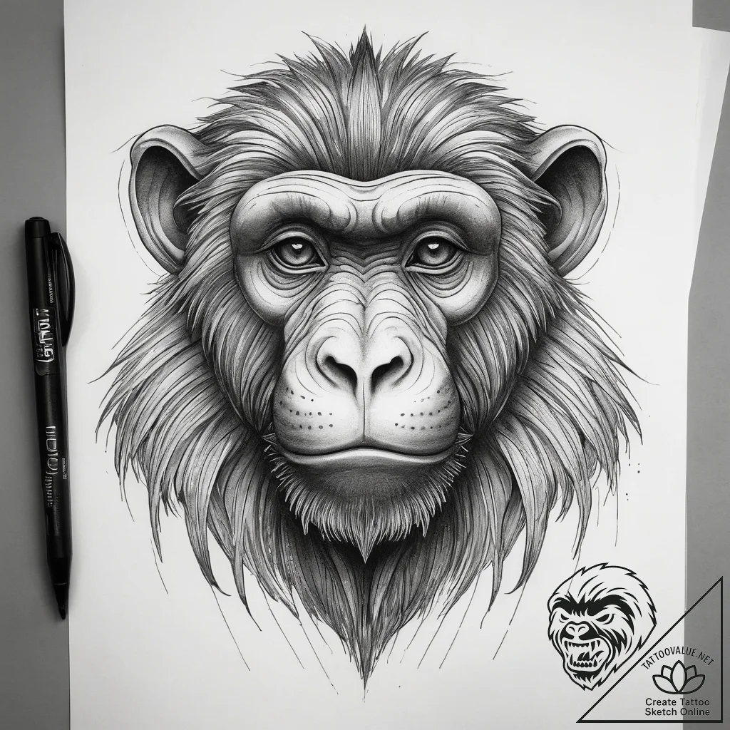 Tattoo sketch baboon, tattoo sketch design, o... - tattoo sketch (№1757460513_0, 09.09.2025 23:28) — tattoovalue.net
