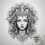 Tattoo sketch siren hair, ink illustration fo… – tattoo sketch (№1757460716_0, 09.09.2025 23:31) — tattoovalue.net