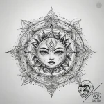 Tattoo sketch cosmic being – tattoo sketch (№1757461705_0, 09.09.2025 23:48) — tattoovalue.net