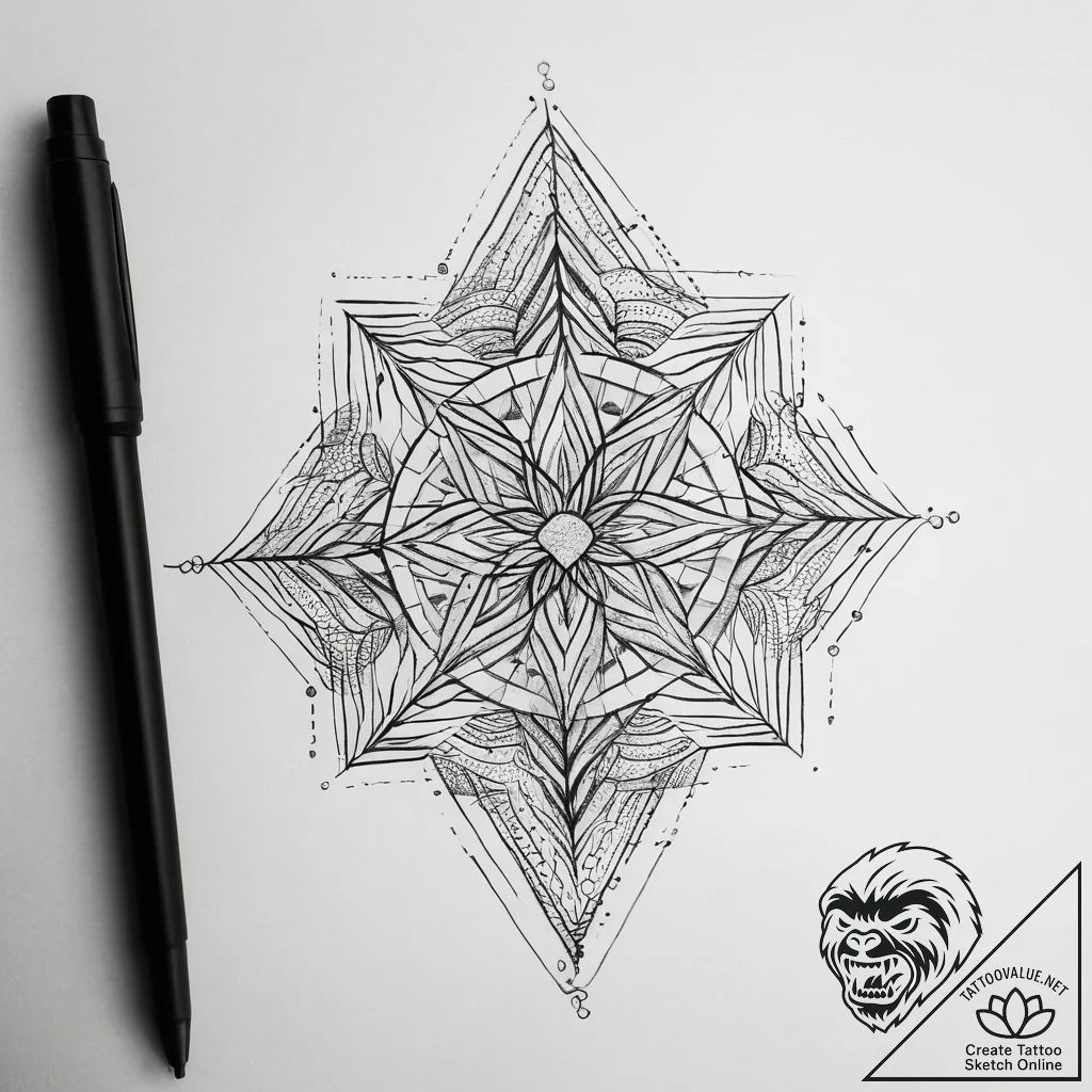 геометрия (geometric), artistic tattoo sketch... - tattoo sketch (№1757461900_0, 09.09.2025 23:51) — tattoovalue.net
