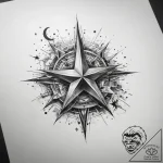 Tattoo sketch constellation with a star, tatt… – tattoo sketch (№1757462508_0, 10.09.2025 00:01) — tattoovalue.net