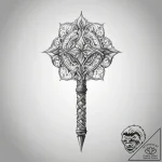 Tattoo sketch scepter, ink illustration for t… – tattoo sketch (№1757463911_0, 10.09.2025 00:25) — tattoovalue.net