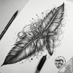 Tattoo sketch череп с перьями, artistic tatto… – tattoo sketch (№1757464502_0, 10.09.2025 00:35) — tattoovalue.net