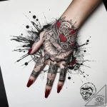 Tattoo sketch hands with a pencil, tattoo ske… – tattoo sketch (№1757465100_0, 10.09.2025 00:45) — tattoovalue.net