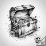 Tattoo sketch сундук с сокровищами, tattoo li… – tattoo sketch (№1757467071_0, 10.09.2025 01:17) — tattoovalue.net