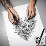 Tattoo sketch hands with a scissors – tattoo sketch (№1757467860_0, 10.09.2025 01:31) — tattoovalue.net