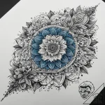 Tattoo sketch blue, tattoo line art, on a cle… – tattoo sketch (№1757469234_0, 10.09.2025 01:53) — tattoovalue.net