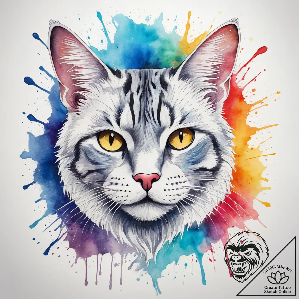 Tattoo sketch tabby cat, tattoo flash sheet d... - tattoo sketch (№1757470406_0, 10.09.2025 02:13) — tattoovalue.net