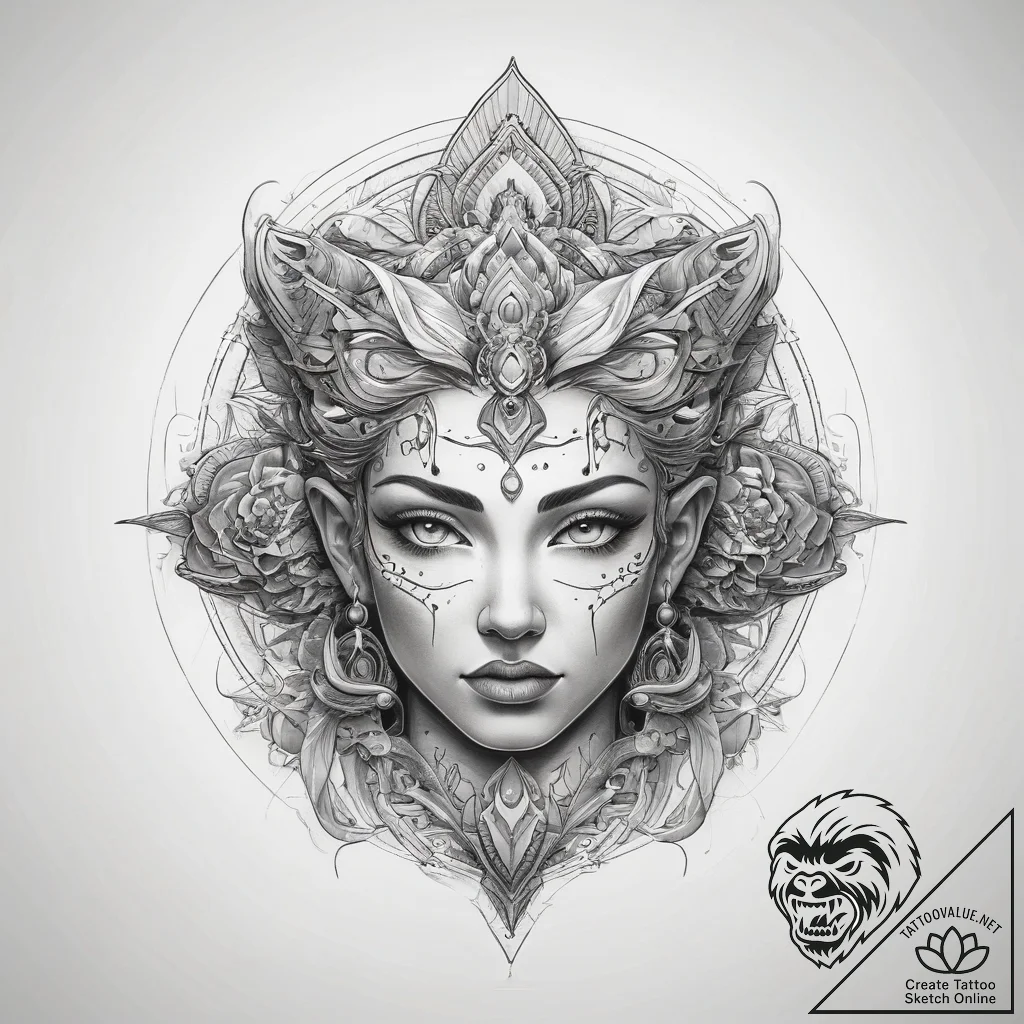 Tattoo sketch genasi element - tattoo sketch (№1757473508_0, 10.09.2025 03:05) — tattoovalue.net