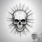 Tattoo sketch узор в виде черепа с паутиной – tattoo sketch (№1757474668_0, 10.09.2025 03:24) — tattoovalue.net