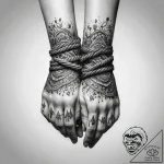 Tattoo sketch hands with a rope, ink illustra… – tattoo sketch (№1757475055_0, 10.09.2025 03:30) — tattoovalue.net