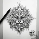 Tattoo sketch geometric gradient, ink illustr… – tattoo sketch (№1757475250_0, 10.09.2025 03:34) — tattoovalue.net
