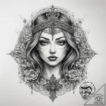 Tattoo sketch formal dress with a design, tat… – tattoo sketch (№1757476026_0, 10.09.2025 03:47) — tattoovalue.net