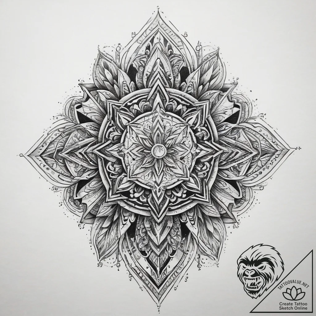 Tattoo sketch blessed portrayal, ink illustra... - tattoo sketch (№1757476222_0, 10.09.2025 03:50) — tattoovalue.net
