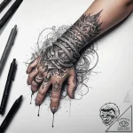 Tattoo sketch hands with a rope, artistic tat… – tattoo sketch (№1757476610_0, 10.09.2025 03:56) — tattoovalue.net