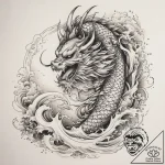 Tattoo sketch graceful waves, tattoo drawing… – tattoo sketch (№1757476997_0, 10.09.2025 04:03) — tattoovalue.net