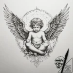 Tattoo sketch cherub angel, tattoo sketch des… – tattoo sketch (№1757477966_0, 10.09.2025 04:19) — tattoovalue.net