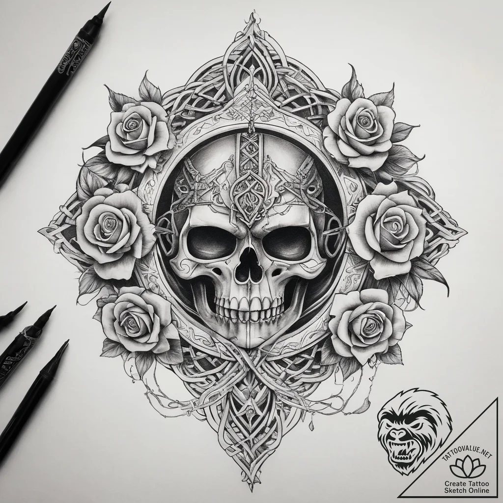 Tattoo sketch norse viking knot, concept art... - tattoo sketch (№1757478547_0, 10.09.2025 04:29) — tattoovalue.net