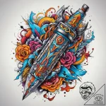 Tattoo sketch bayonet, tattoo drawing outline… – tattoo sketch (№1757479130_0, 10.09.2025 04:38) — tattoovalue.net