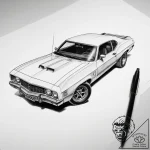 Tattoo sketch mad max v8 interceptor – tattoo sketch (№1757479517_0, 10.09.2025 04:45) — tattoovalue.net